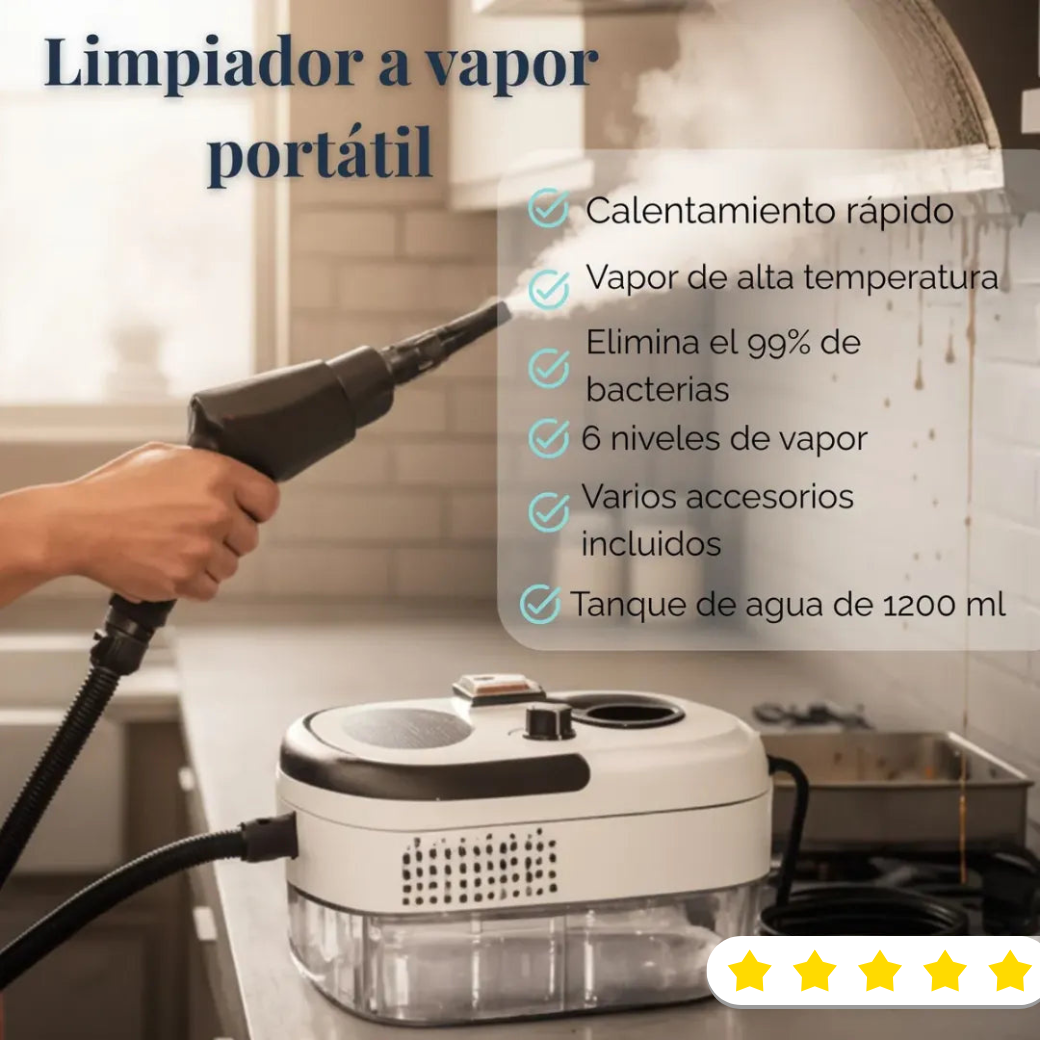 Limpiador a vapor presurizado de alta temperatura portátil