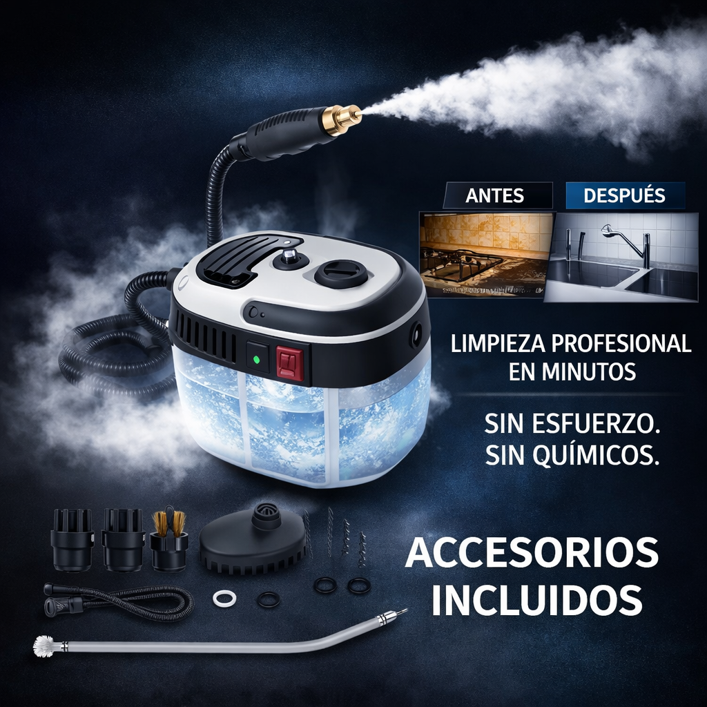 Limpiador a vapor presurizado de alta temperatura portátil